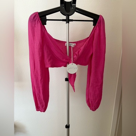 Petal & Pup Fuchsia Puff Sleeve Blouse - Picture 4 of 5